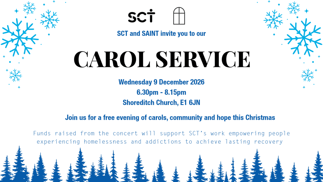 SCT x SAINT Carol Service invitation